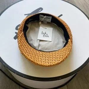 Lack of Color Mesa Leather Woven Newsboy Hat | Small | Brown Mesa Woven Leather Cap | Free People main image 3